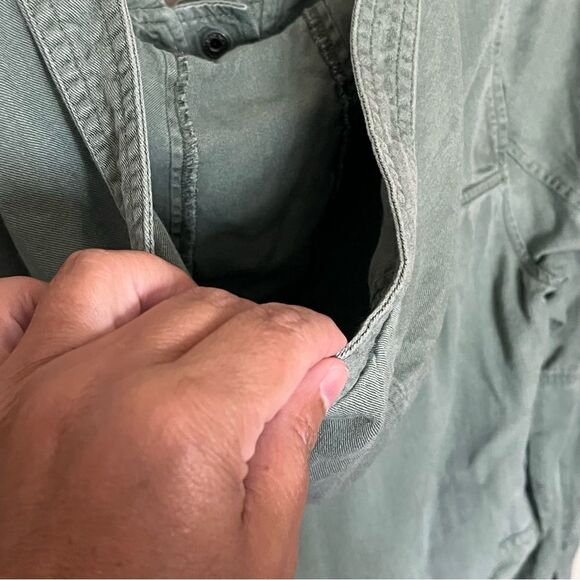 Abercrombie Kids Army Green Hooded Snap Front Utility Jacket Coat Size Large - Picture 9 of 9